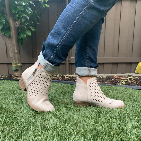 Sand Faux Suede Ankle Booties - Picture 3 of 6